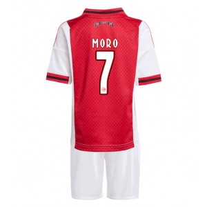Ajax Raul Moro #7 Jalkapallovaatteet Lasten Kotipeliasu 2025-26 Lyhythihainen (+ Lyhyet housut)